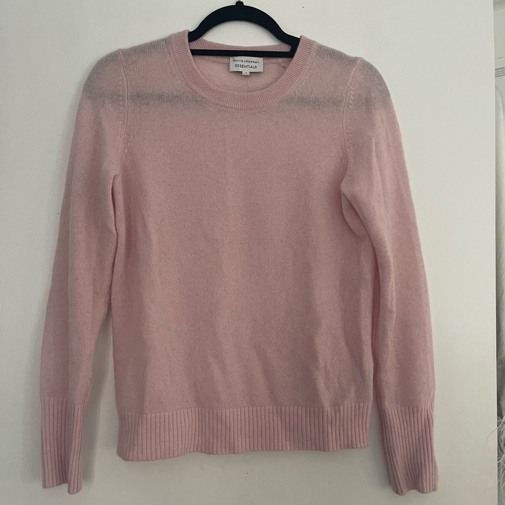 Baby Pink Cashmere Crew Neck Sweater